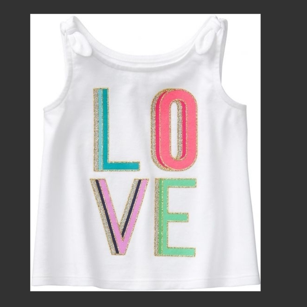 NWT CRAZY 8 Girls' Love Knot Strap Summer Tank Top Size 6-12M